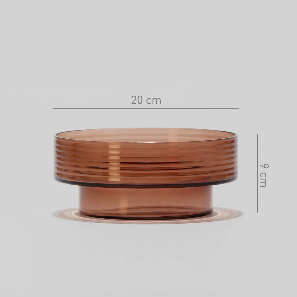 Conjunto de 3 Castiçais em vidro GLOW TOGETHER em Mocha Mousse