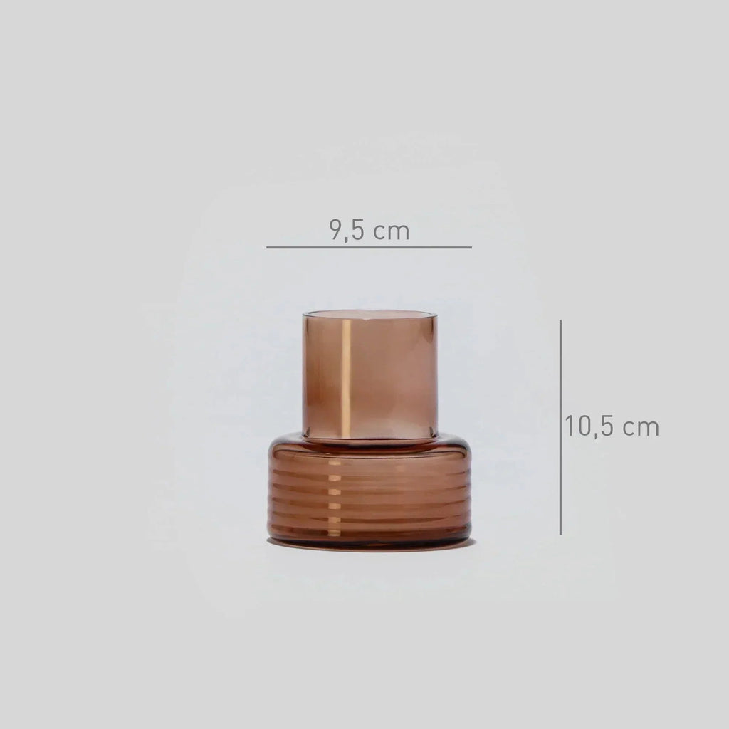 Conjunto de 3 Castiçais em vidro GLOW TOGETHER em Mocha Mousse
