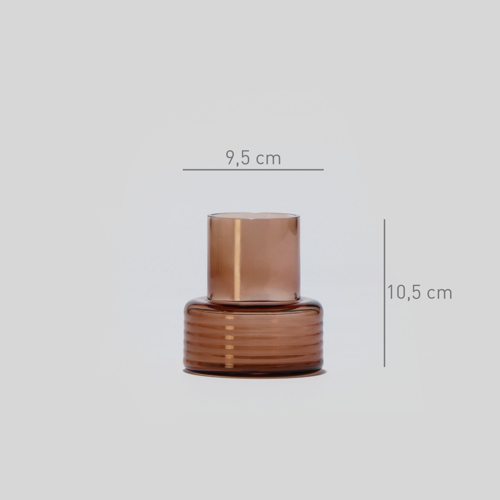 conjunto de 2 Castiçais em vidro GLOW TOGETHER em Mocha Mousse