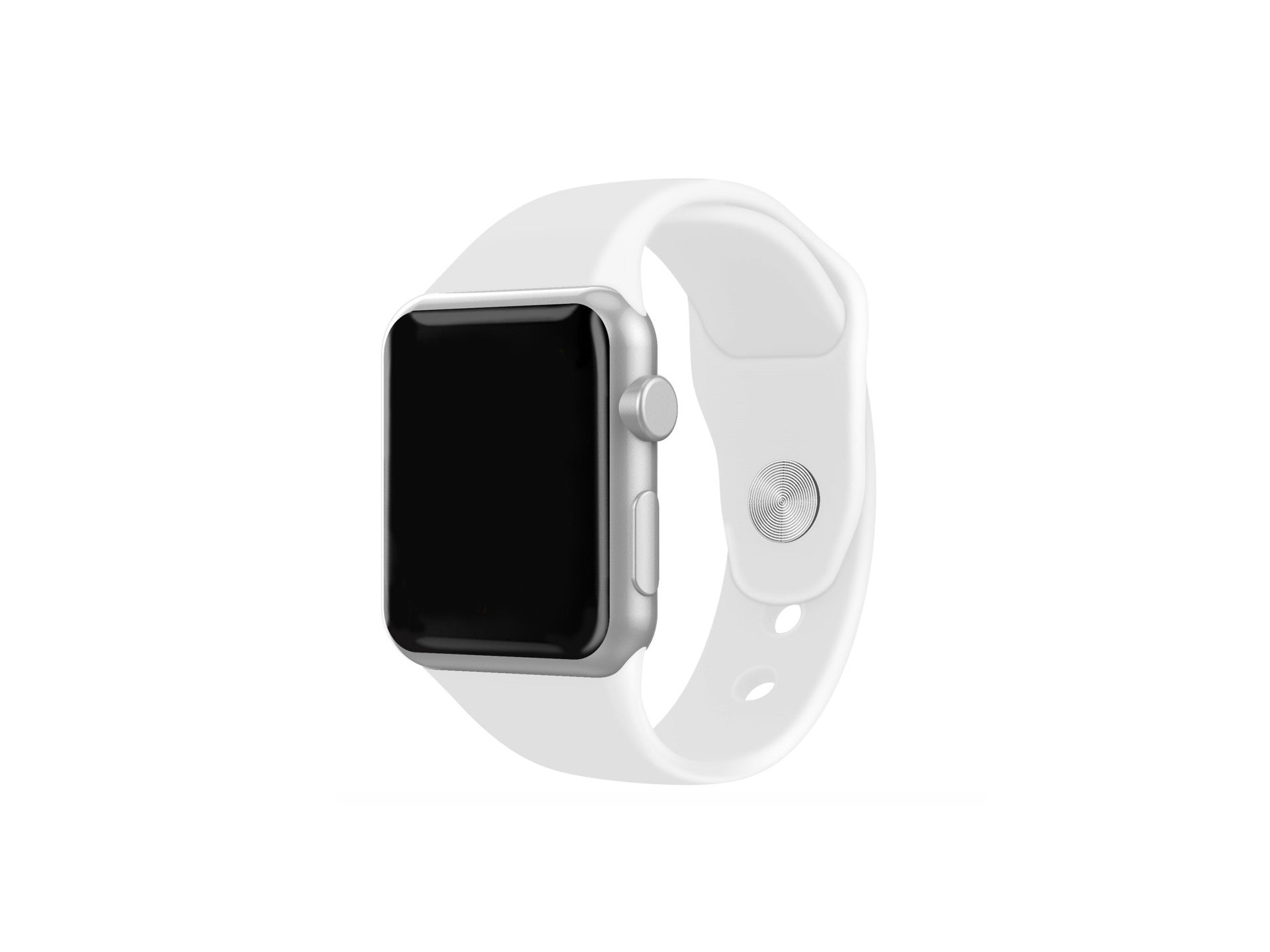 Techancy Pulseira De Silicone Branca KC2106, Compatível Com Apple Watch 42/44/45/49Mm, Material De Silicone, Macio E Confortável.