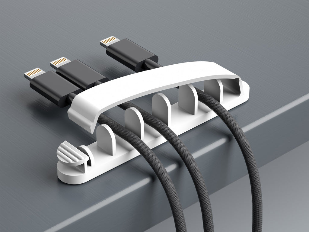 Suporte para cabos Techancy, TZ6291, embalagem com 3 unidades, prático para abrir e fechar para guardar cabos, branco