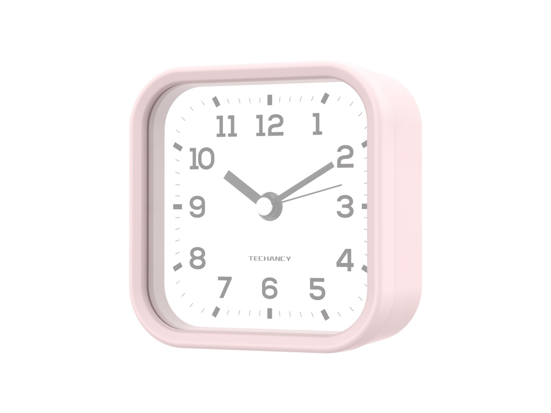 Techancy Mini despertador de mesa ME2623 silencioso números grandes espelho HD corpo ABS portátil para quarto e secretária cor rosa