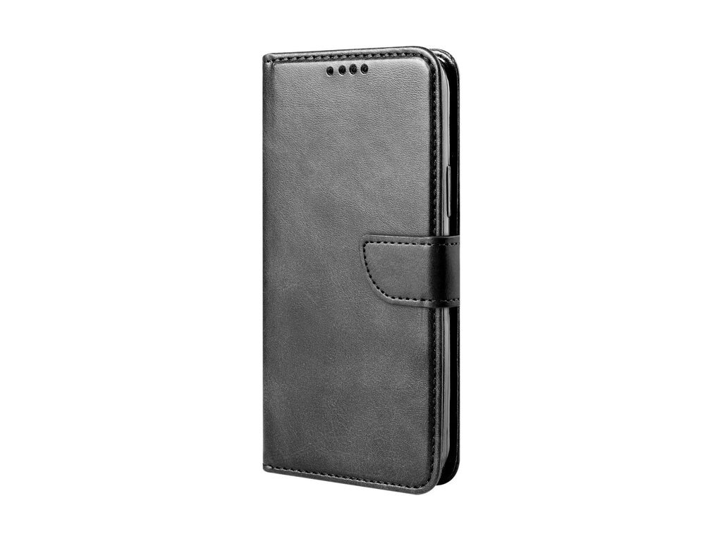 Capa de couro com aba para telemóvel Techancy com 3 ranhuras para cartões, KX5600, função de suporte e proteção contra quedas, compatível com iPhone 11 Pro, Preto
