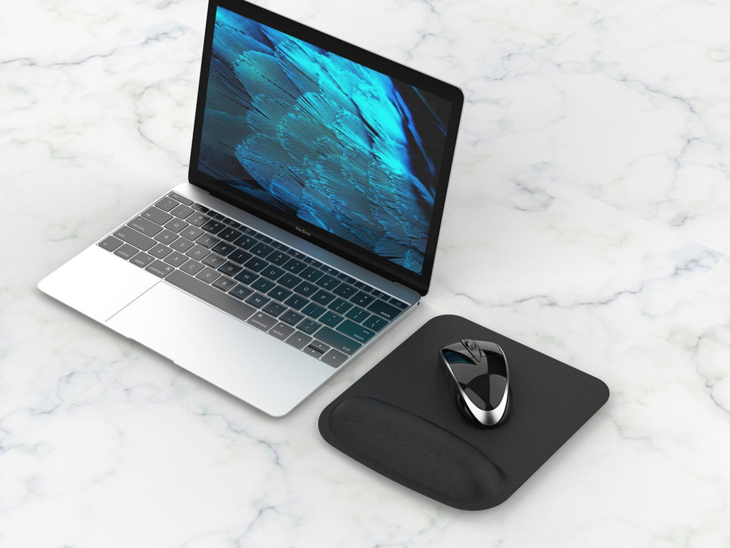 Techancy Tapete de Rato Preto TW2776, espuma de memória 20mm, apoio ergonômico para pulso, conforto e alívio de fadiga