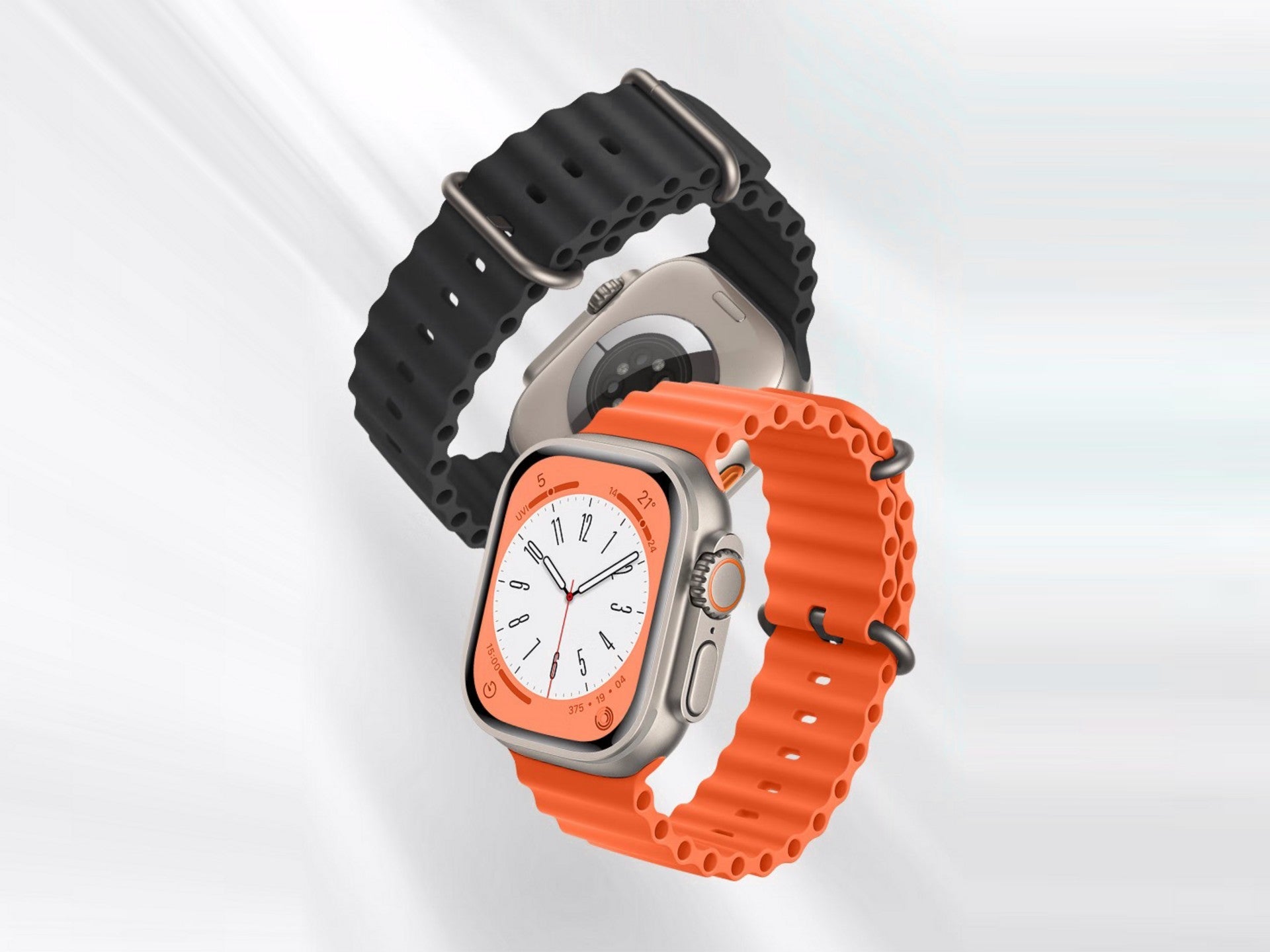 Techancy Bracelete De Silicone Laranja KC2122, Compatível Com Apple Watch 38 Mm/40 Mm/41 Mm, Material De Silicone Macio