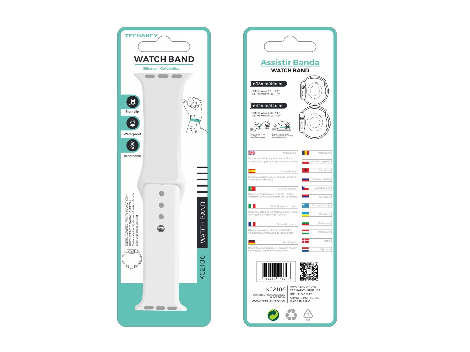 Techancy Pulseira De Silicone Cinzenta KC2106, Compatível Com Apple Watch 42/44/45/49Mm, Material De Silicone, Macio E Confortável.