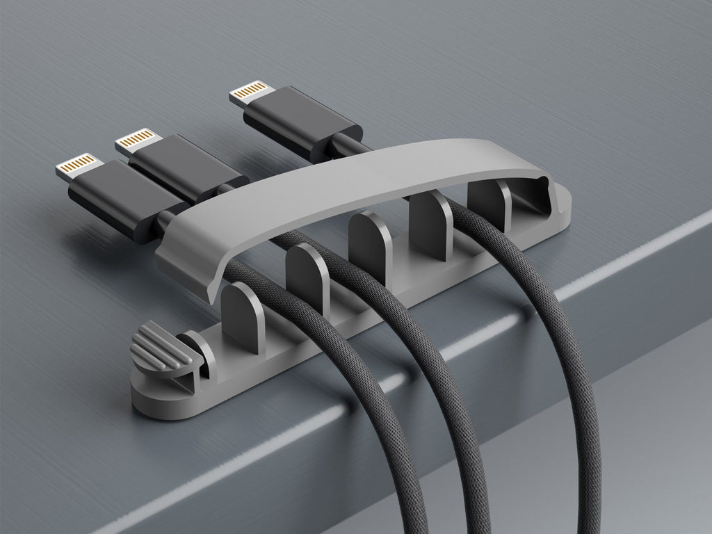 Suporte para abraçadeiras Techancy, TZ6291, embalagem com 3 unidades, prático para abrir e fechar para guardar cabos, cinzento