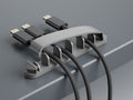 Suporte para abraçadeiras Techancy, TZ6291, embalagem com 3 unidades, prático para abrir e fechar para guardar cabos, cinzento