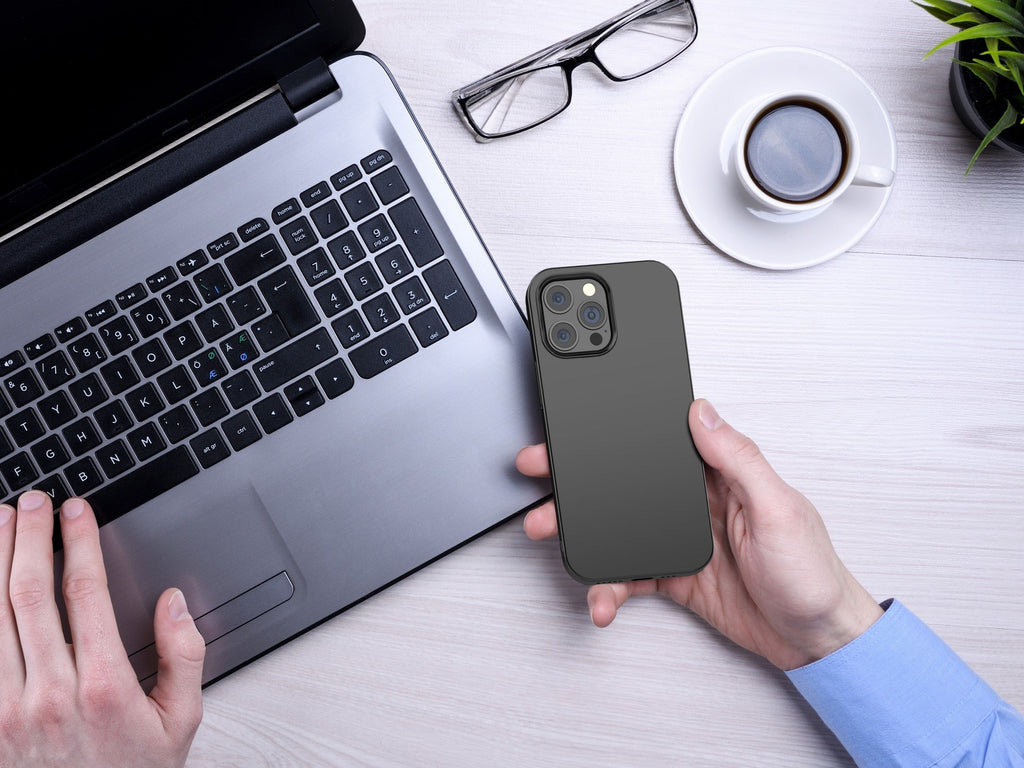 Capa nova para telemóvel em TPU da Techancy, em preto, KX5601, com proteção para a lente da câmara, compatível com iPhone 12 Pro Max